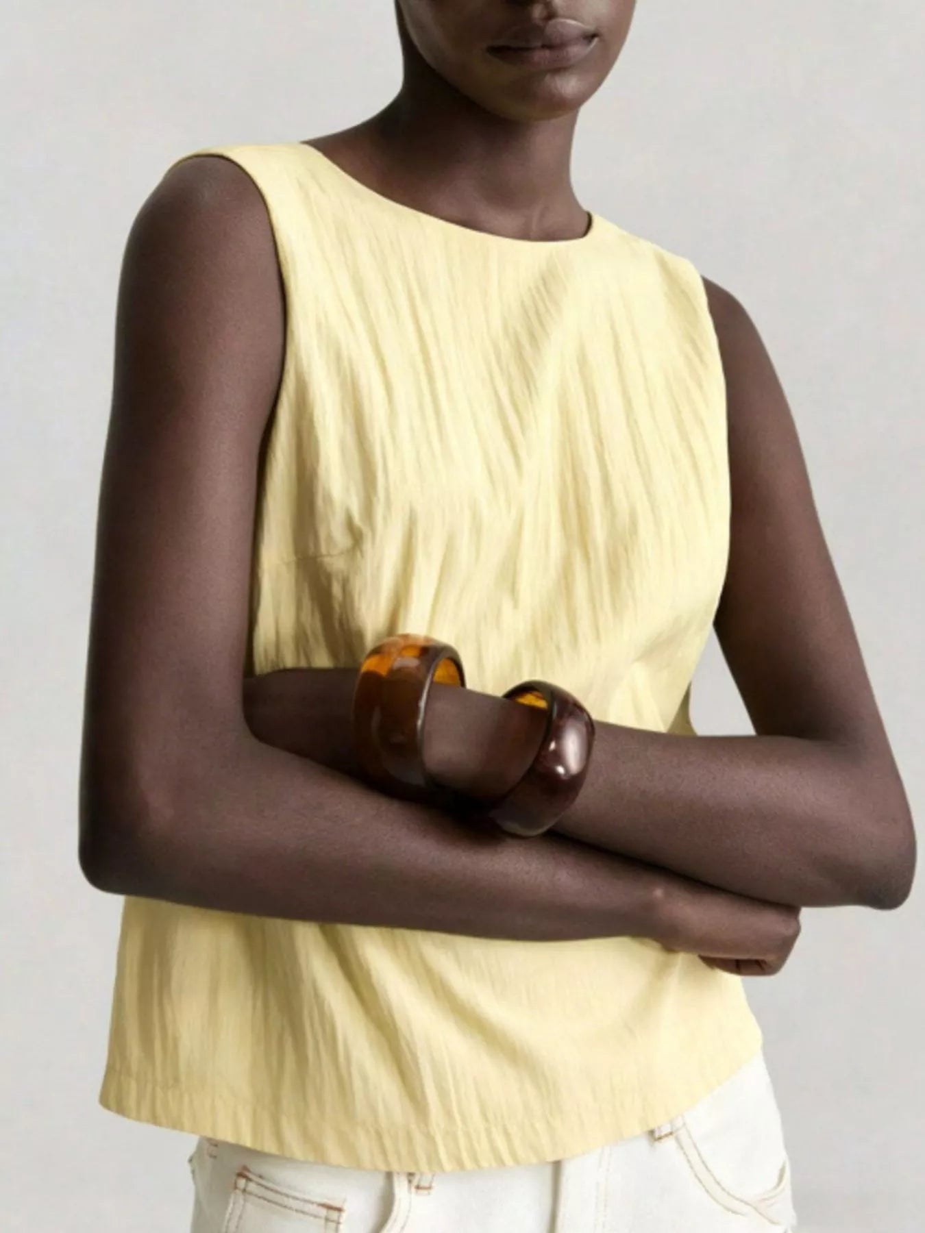 Shop Textured Round Neck Tank - Women's Fashion | Akatonbo