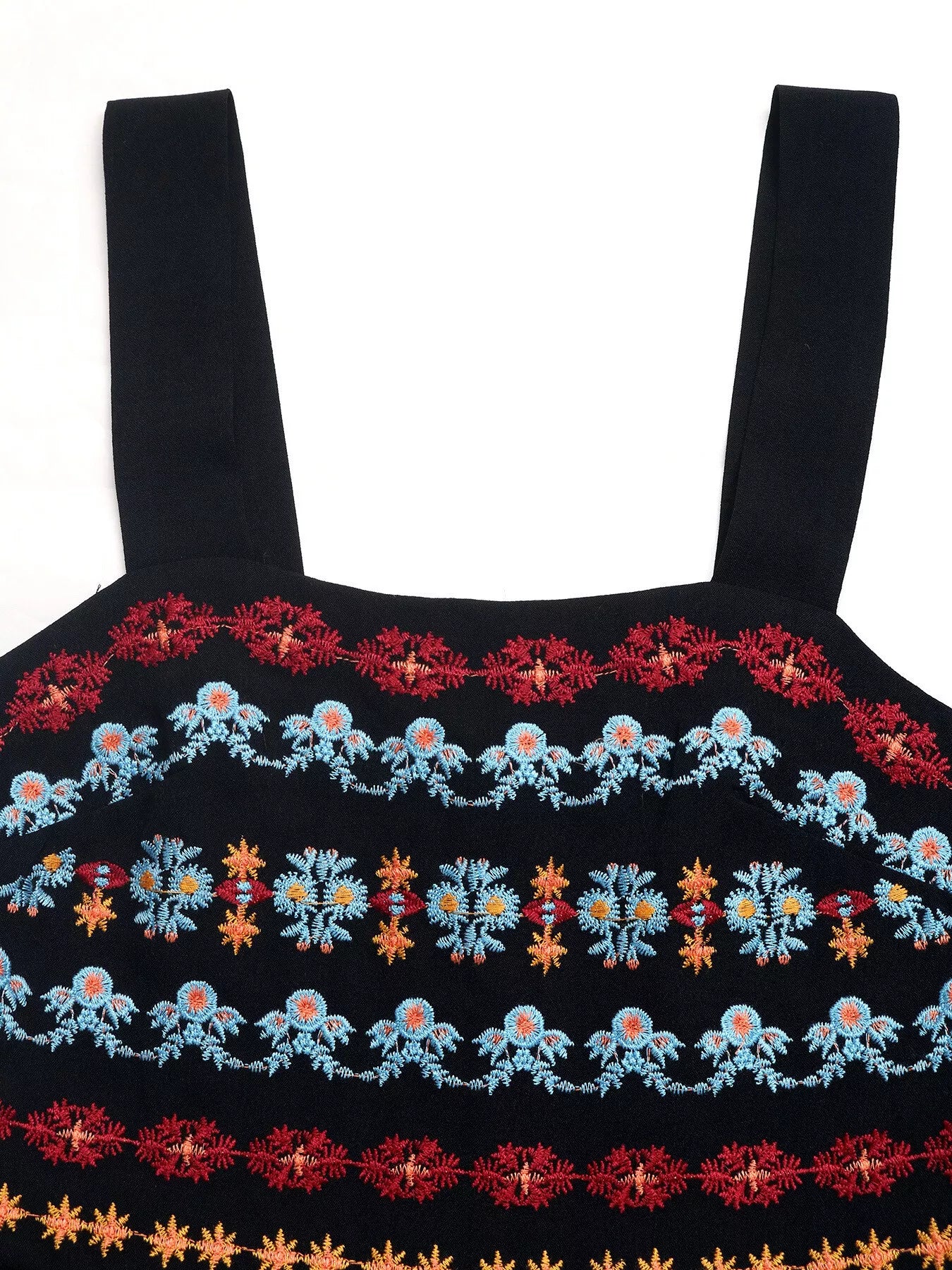 Shop Embroidered Wide Strap Romper - Women's Fashion | Akatonbo