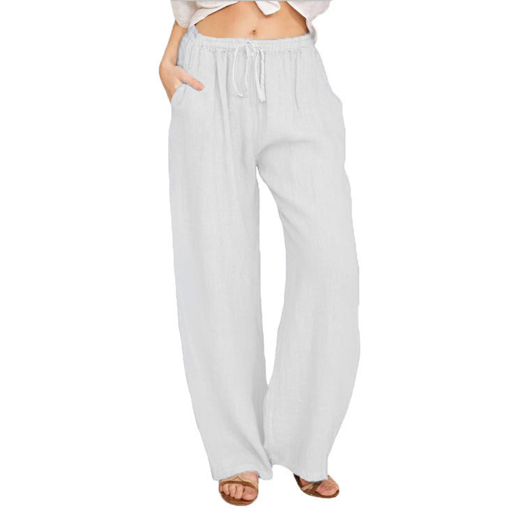 Casual Drawstring Tie Trousers