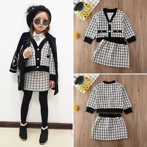 Long Sleeve girls skirt set