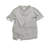 Damaged Necklace Reworked Washed Short Sleeves
