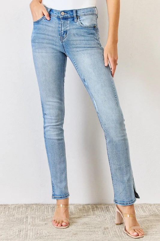 Shop Kancan Full Size Mid Rise Y2K Slit Bootcut Jeans - Women's Fashion | Akatonbo