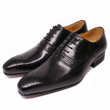 Business Men's Formal Leather Shoes British Carved