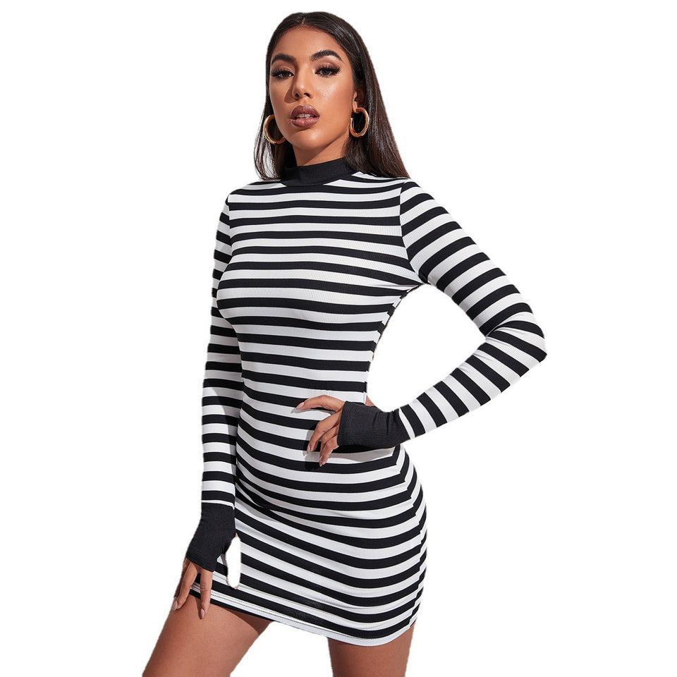 Sexy Slim Slim Half High Collar Dress