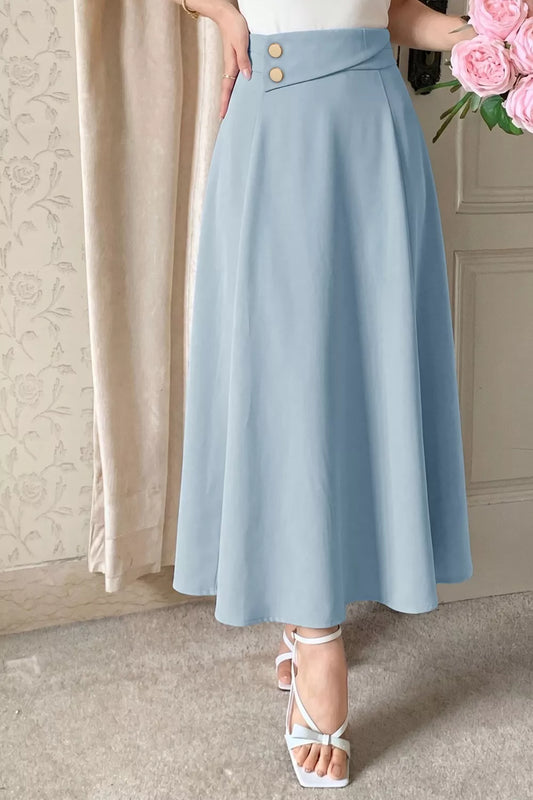 Shop A-Line Midi Skirt with Zipper - Women's Fashion | Akatonbo
