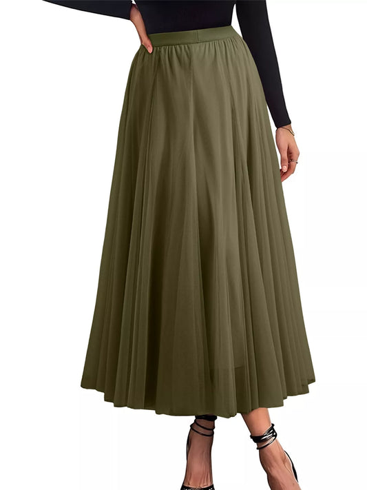 Shop Tulle A-Line Midi Skirt - Women's Fashion | Akatonbo