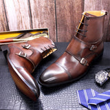 Cowhide High Top Casual Business Leather Shoes For Men