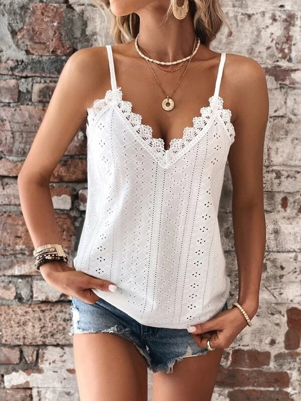 New Women's Clothing V-neck Lace Sling Top