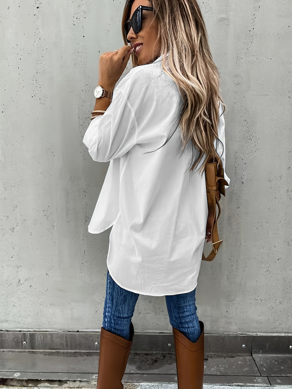 Simple Casual Long Sleeve Shirt With Pocket