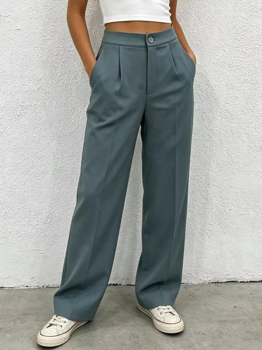 Shop High Waist Wide Leg Pleated Pants - Women's Fashion | Akatonbo