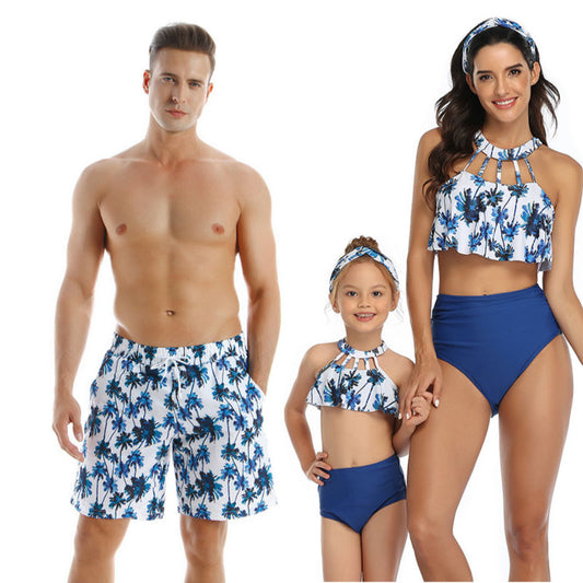 Akatonbo Parent-Child Swimwear Beach Pants Men And Women Adult Children'S Swimwear Set