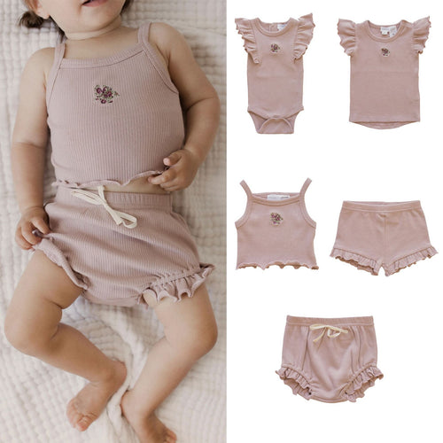 Rose Grey Embroidered Knitting Baby Clothing