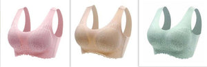 Natural Thai Latex Underwear 4.0 Angel Wings Seamless One Piece Women's Lace Sports Bra Without Steel Ring