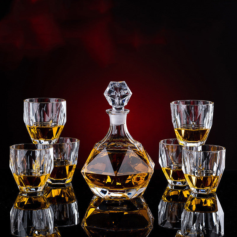 Thickened Whiskey Glass Set Foreign Wine Glass Crystal Glass Wine Bottle Creative Wine Set