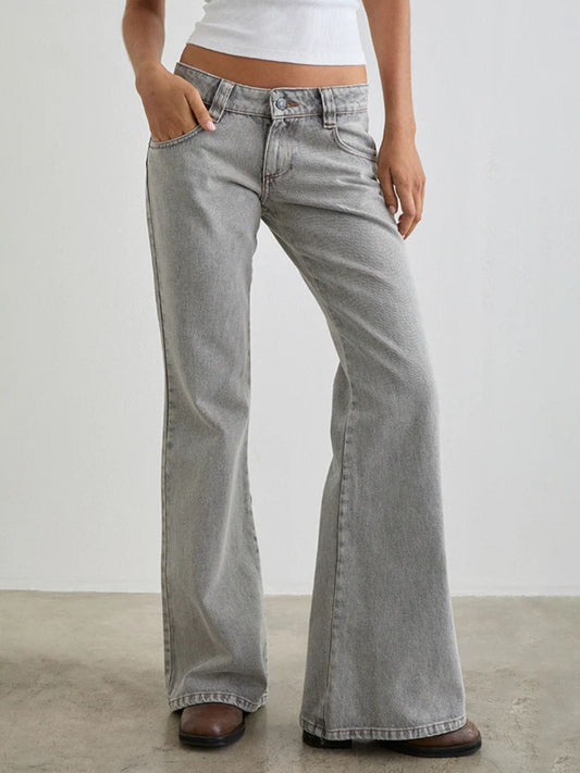 Shop Low Rise Flare Leg Jeans - Women's Fashion | Akatonbo