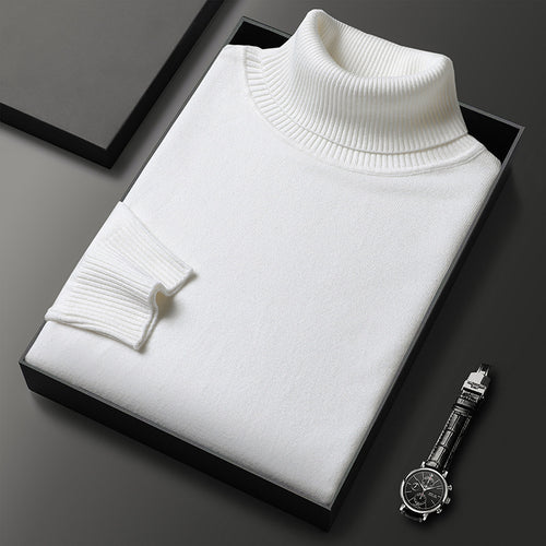 Bottoming Shirt Young And Middle-aged Slim-fit Solid Color Turtleneck Pullover Sweater