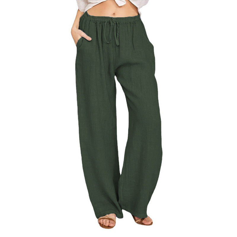 Casual Drawstring Tie Trousers