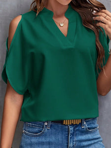 V-neck Graceful And Fashionable Off-the-shoulder Sleeves Women's Top