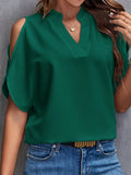 V-neck Graceful And Fashionable Off-the-shoulder Sleeves Women's Top