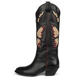 Large Size Mid-heel High Butterfly Boots For Women