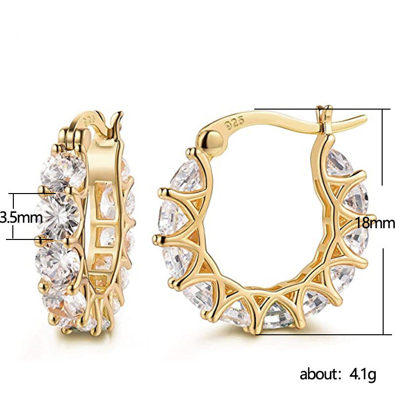 Fashion U-shaped  Earrings Full Zircon Rhinestones  Earrings