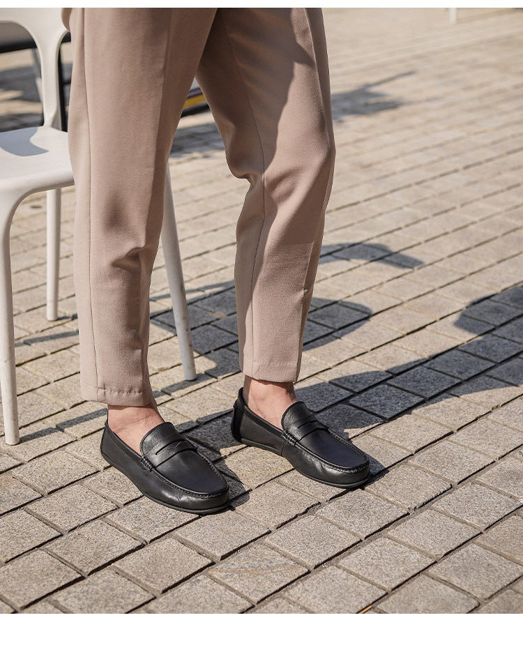 British Style Bean Shoes Leather Men