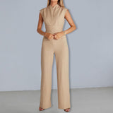 Fashionable Women's New Solid Wide Leg Jumpsuit