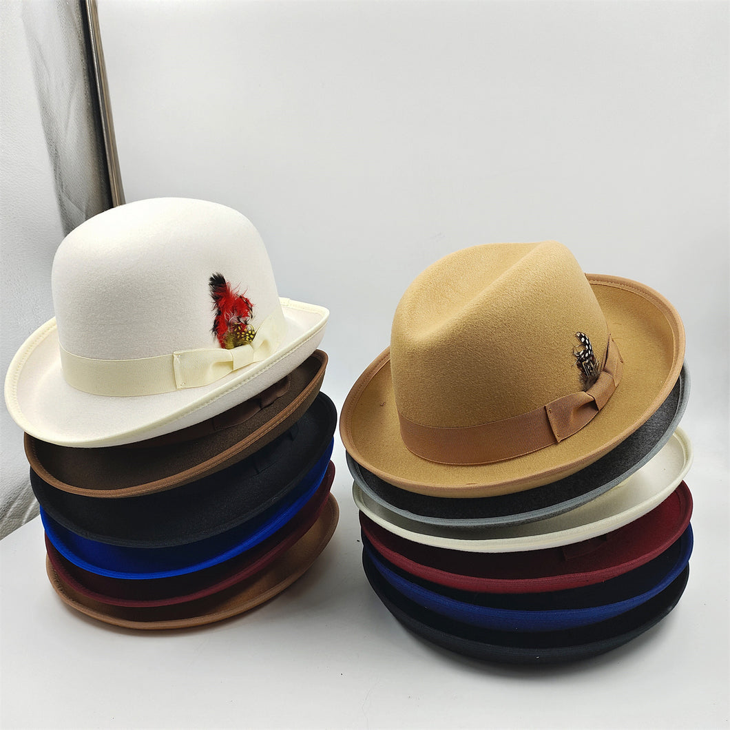 Men's Billycock Feather Fur Felt Hat